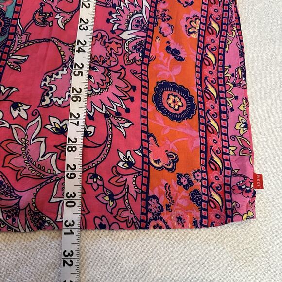 Josie NATORI‎ Pink Multi Hollywood Boho Wrap/Robe Size M Kimono Sleeves - Picture 8 of 9